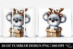 Joyful Baby Koala with Christmas Accessories, Transparent Product Image 1