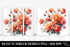 Vibrant Orange Roses Glossy Petals | 20 oz Tumbler Product Image 1