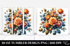 Vibrant Orange Roses Glossy Petals | 20 oz Tumbler Product Image 1