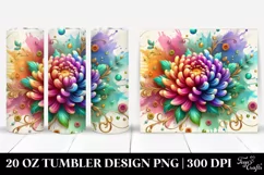 Colorful Chrysanthemum Design | 20 oz Tumbler Product Image 1