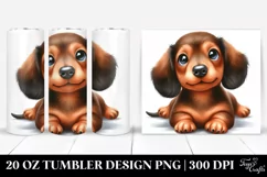 Expressive Baby Watercolor Dachshund, Transparent 20 Oz Product Image 1