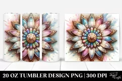 Wooden Stained Daisy | 20 oz Tumbler Product Image 1