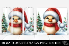 Winter Duck with Santa Hat PNG Product Image 1