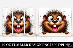 Crazy Groundhog on White Paper | 20 Oz Tumbler Product Image 1