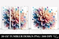 Abstract Glossy Dahlia , Transparent 20 Oz Tumbler Product Image 1