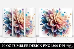 Abstract Glossy Dahlia , Transparent 20 Oz Tumbler Product Image 1