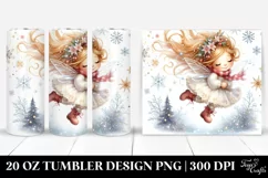 Whimsical Fairy with Snowflakes Clipart 20 Oz Tumbler Product Image 1