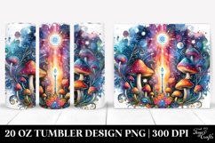 Vibrant Celestial Mushroom Clipart 20 Oz Tumbler Product Image 1