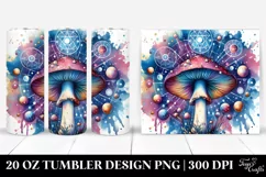 Vibrant Celestial Mushroom Clipart 20 Oz Tumbler Product Image 1