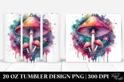 Vibrant Celestial Mushroom Clipart 20 Oz Tumbler Product Image 1
