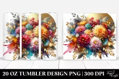 Abstract Bouquet with Chrysanthemum | 20 Oz Tumbler Product Image 1