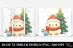 Cute Baby Chicken with Christmas Tree, Transparent 20 Oz Product Image 1