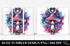 Vibrant Celestial Mushroom Clipart 20 Oz Tumbler Product Image 1
