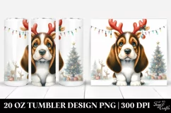 Cute Baby Basset Hound with Christmas Tree, Transparent PNG Product Image 1