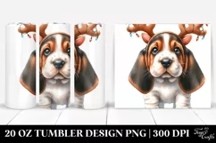 Cute Baby Basset Hound with Christmas Tree, Transparent PNG Product Image 1
