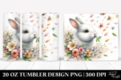 20 Oz Tumbler Sublimation | Tumbling Rabbit Spring Petals Product Image 1