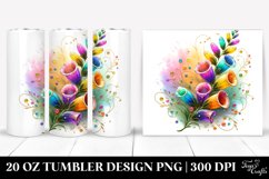 Foxglove with Watercolor Swirls | 20 Oz Tumbler Product Image 1