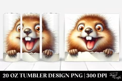 Crazy Groundhog on White Paper | 20 Oz Tumbler Product Image 1