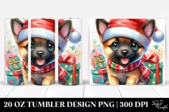 Baby Malinois with Santa Hat, Vibrant PNG Product Image 1