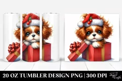 Cute Baby Cavalier King Charles Spaniel Watercolor PNG Product Image 1