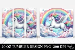 Colorful Unicorn on Rainbow | 20 Oz Tumbler Product Image 1