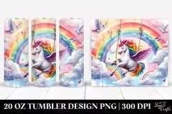 Colorful Unicorn on Rainbow | 20 Oz Tumbler Product Image 1