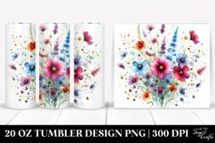 Centered Wild Flowers in Watercolor | 20 Oz Tumbler Product Image 1
