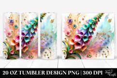 20 Oz Tumbler Sublimation | Colorful Foxglove Design Product Image 1