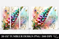 20 Oz Tumbler Sublimation | Colorful Foxglove Design Product Image 1