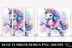 Pastel Unicorn Quickstep Outfit Watercolor Tumbler Design Product Image 1