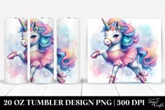 Pastel Unicorn Quickstep Outfit Watercolor Tumbler Design Product Image 1