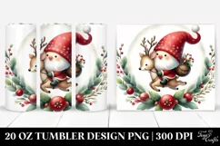 Cute Christmas Gnome and Deer PNG Product Image 1