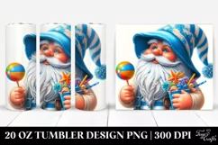 Detailed Gnome with Blue Hat | 20 oz Tumbler Product Image 1