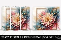 Abstract y Wooden Chrysanthemum, Transparent 20 Oz Tumbler Product Image 1