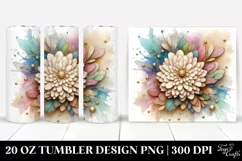 Pastel Chrysanthemum, Transparent 20 Oz Tumbler Product Image 1