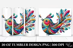Colorful Whimsical Bird | 20 Oz Tumbler Product Image 1