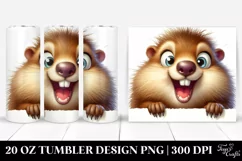 Crazy Groundhog on White Paper | 20 Oz Tumbler Product Image 1