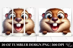 Crazy Groundhog on White Paper | 20 Oz Tumbler Product Image 1