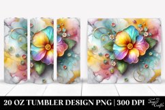 20 Oz Tumbler Sublimation | Colorful Primrose Design Product Image 1