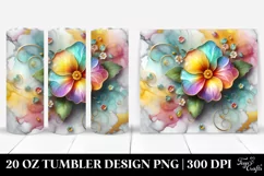 20 Oz Tumbler Sublimation | Colorful Primrose Design Product Image 1