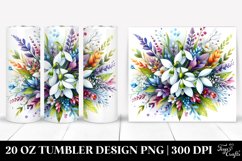 20 Oz Tumbler Sublimation | Colorful Snowdrop Watercolor Product Image 1