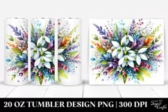 20 Oz Tumbler Sublimation | Colorful Snowdrop Watercolor Product Image 1