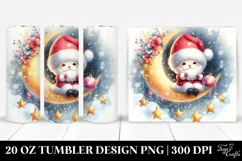 Vibrant Santa Moon Snowflakes | 20 oz Tumbler Product Image 1