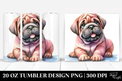 Expressive Baby Watercolor Mastiff, Transparent 20 Oz Product Image 1