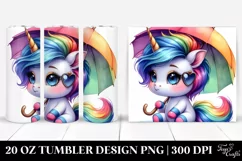 Cute Unicorn with Umbrella | 20 oz Tumbler Product Image 1
