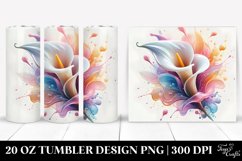 Abstract y Shiny Calla Lily, Transparent 20 Oz Tumbler Product Image 1