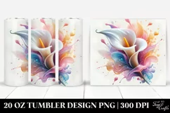 Abstract y Shiny Calla Lily, Transparent 20 Oz Tumbler Product Image 1