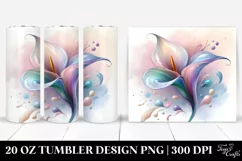 Abstract y Shiny Calla Lily, Transparent 20 Oz Tumbler Product Image 1