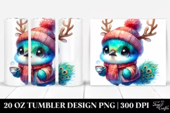 Enthusiastic Baby Peacock in Winter PNG Product Image 1