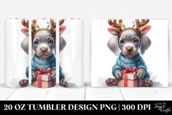Enthusiastic Baby Weimaraner in Winter PNG Product Image 1